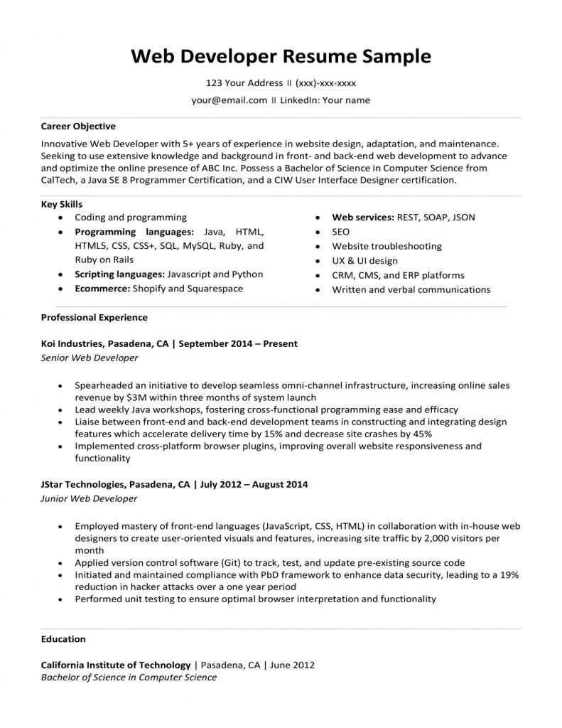 computer science resume reddit on front end developer resume examples 2021 resume examples resume web developer resume