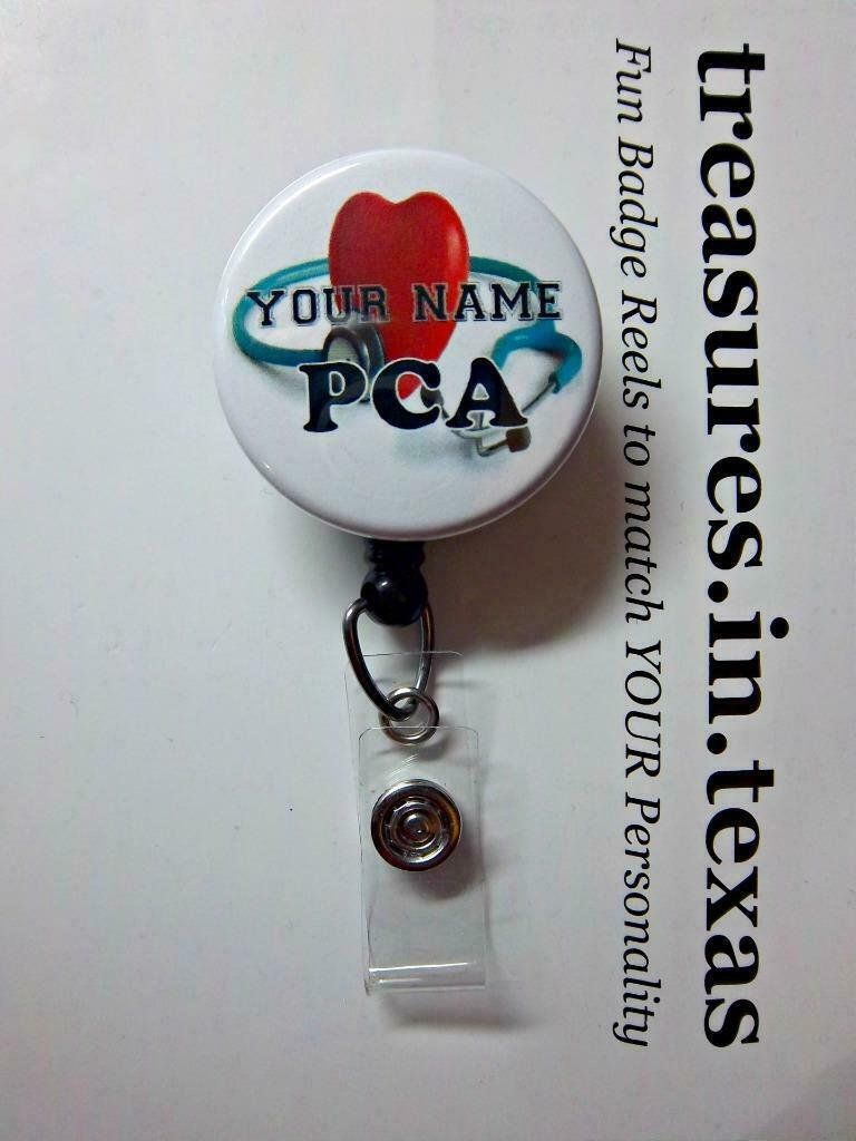 personal care assistant on personalized pca personal care assistant big red heart etsy id badge holders badge holders personal care assistant
