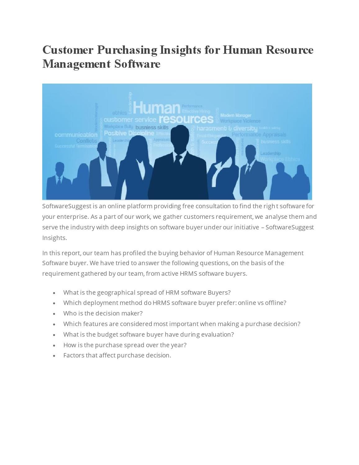 human resources service on customer purchasing insights for human resource management software human resources human resource management insight