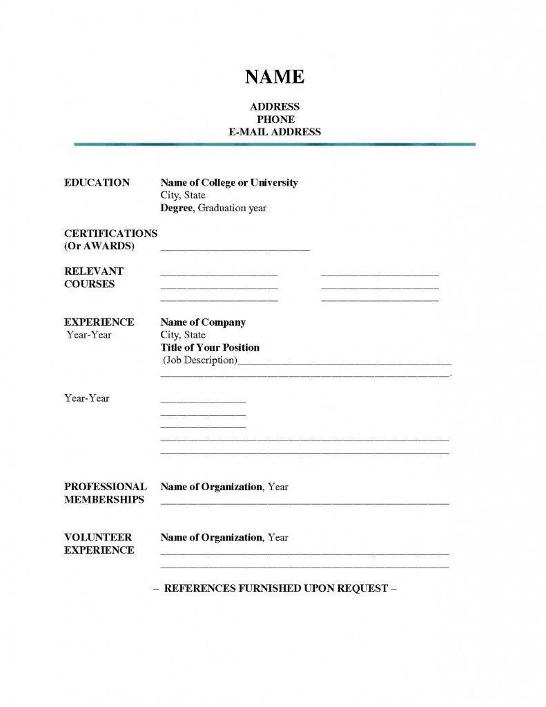 plain resume format on blank resume format for freshers pdf 2021 resume form job resume template free printable resume