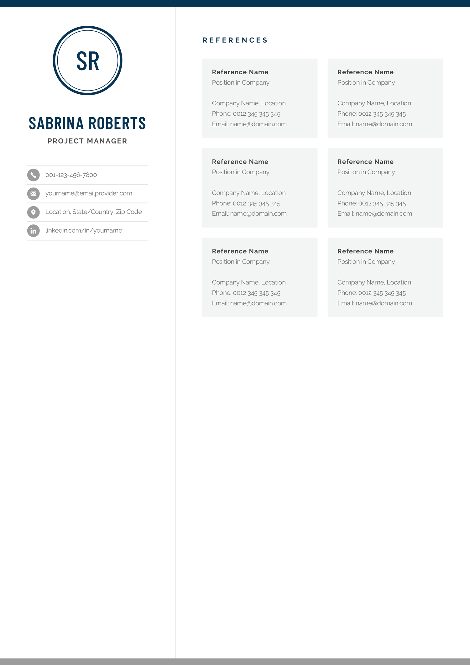 professional references format on professional 1 page resume template modern one page cv etsy one page resume template creative cv template resume template professional