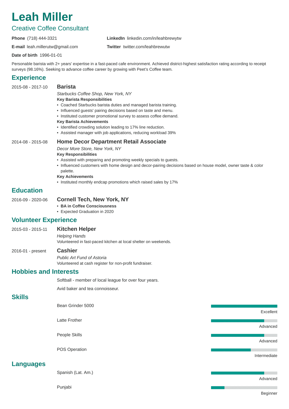 cashier skills and abilities on barista resume template minimo job resume examples resume examples resume