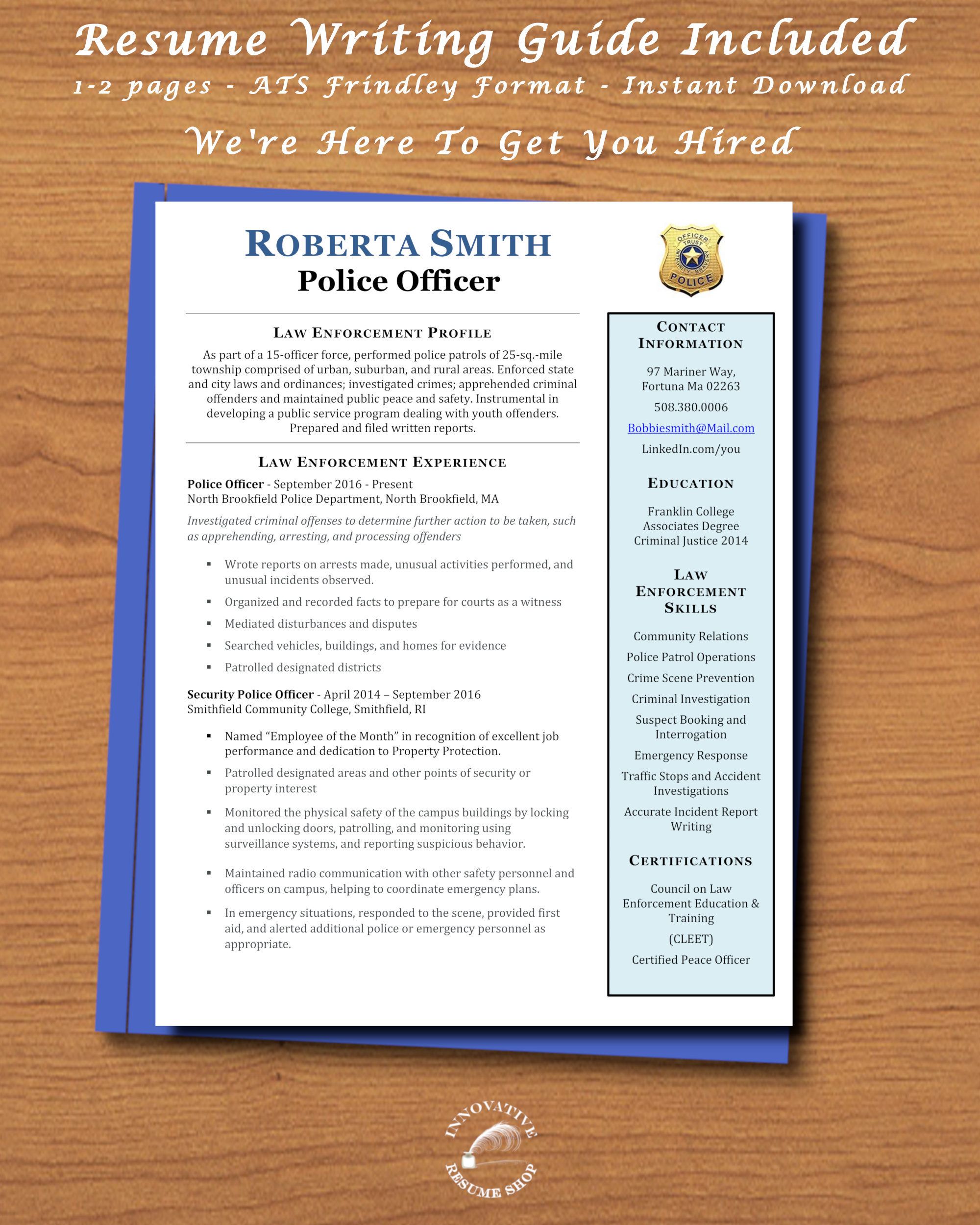 law enforcement resume samples pdf on police officer police cadet law enforcement template w etsy resume template professional good resume examples resume