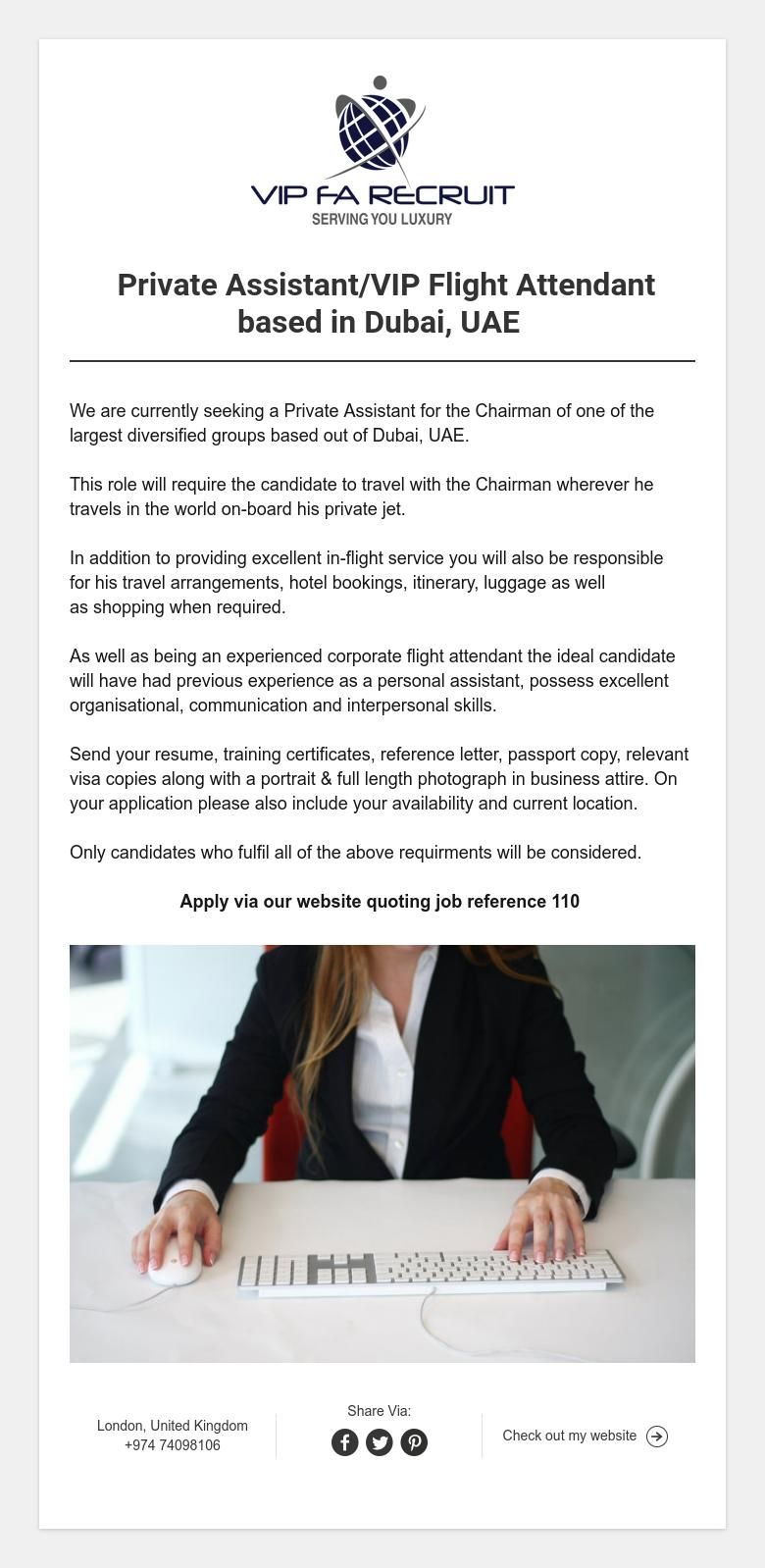 private jet flight attendant jobs on private assistant vip flight attendant based in dubai uae flight attendant reference letter job reference