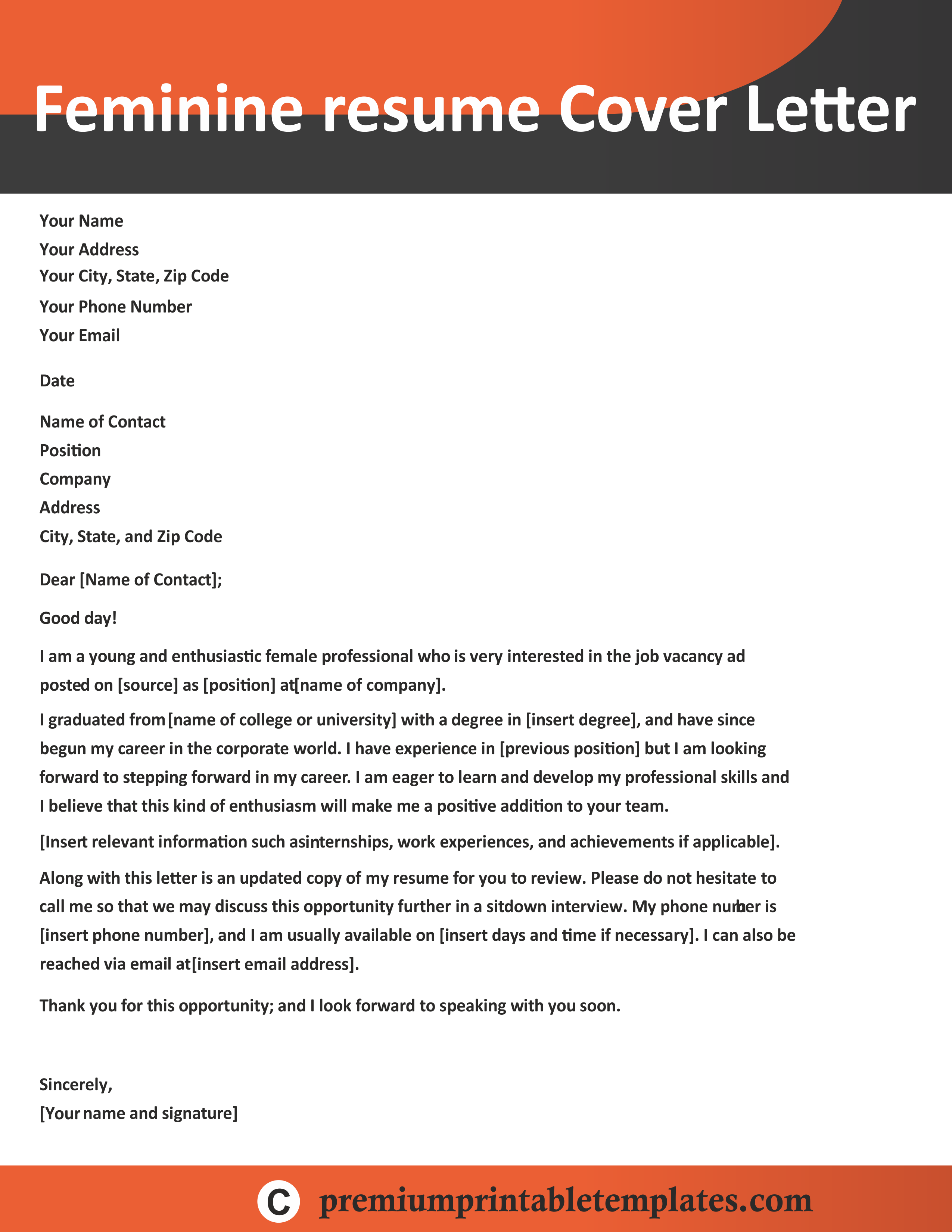 how to submit resume via email on feminine resume cover letter template pack of 5 premium printable templates cover letter for resume resume cover letter template cover letter template