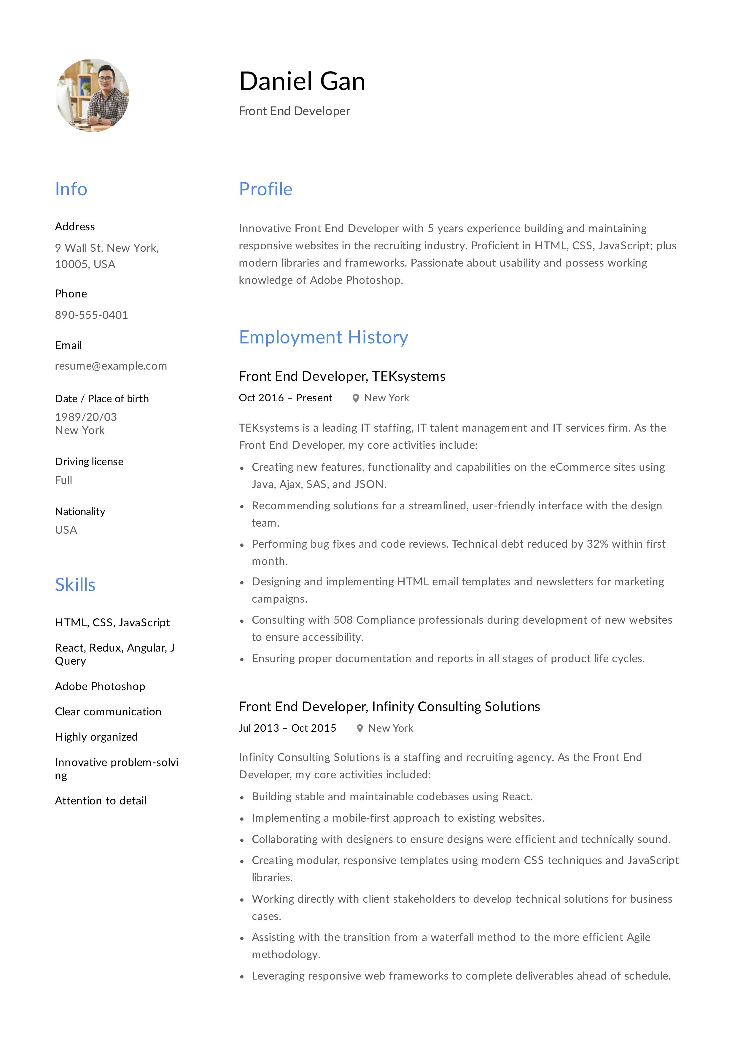 front end developer resume template on front end developer resume example resume examples job resume samples resume updating