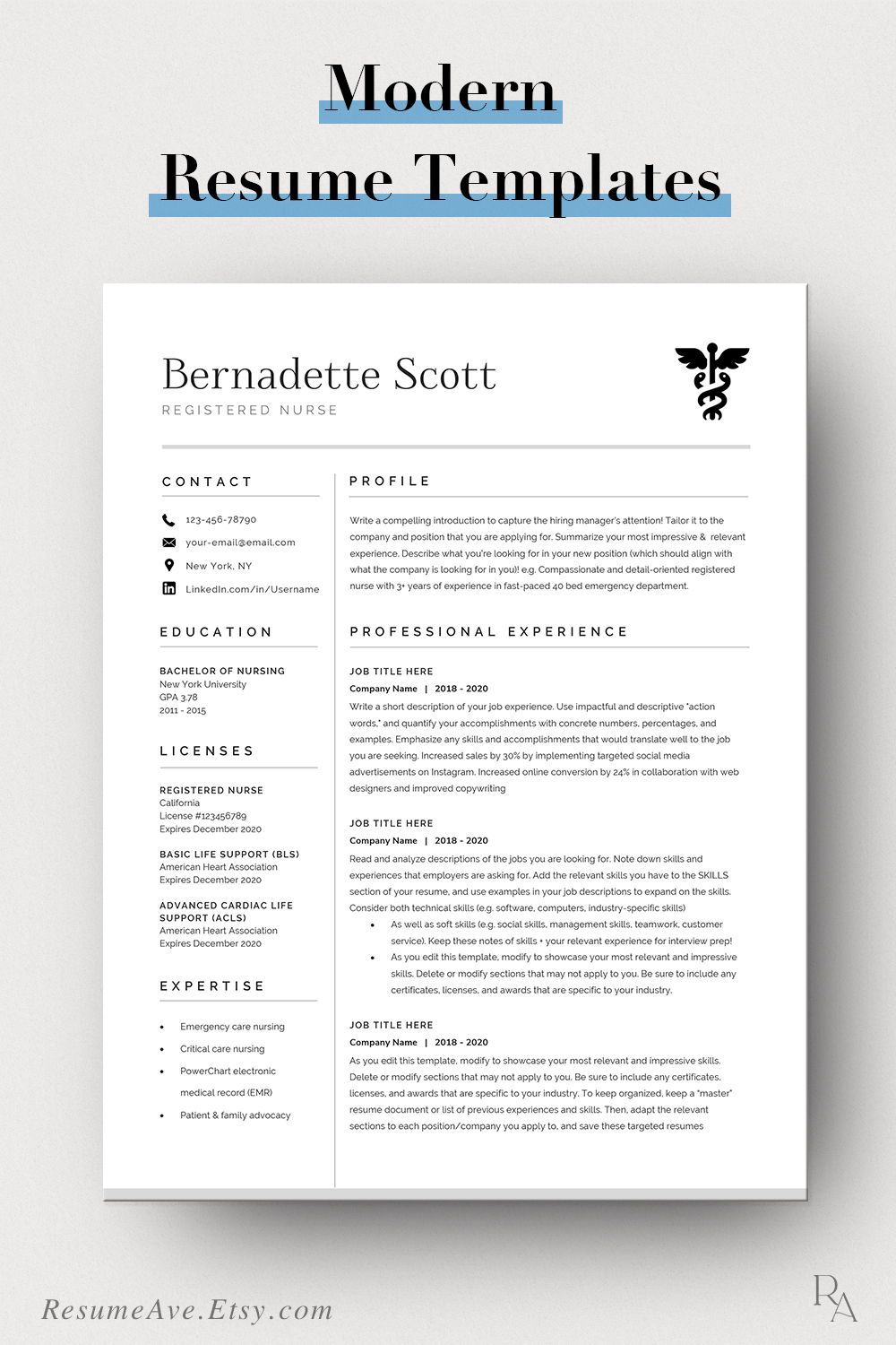 nurse resume template word on modern nurse resume template cv template for digital download executive resume template resume template word nursing resume template teacher resume template