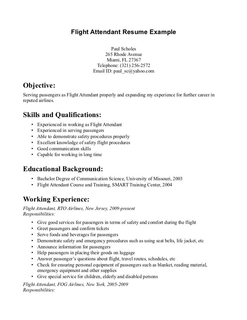flight attendant resume how to properly make a resume on flight attendant resume