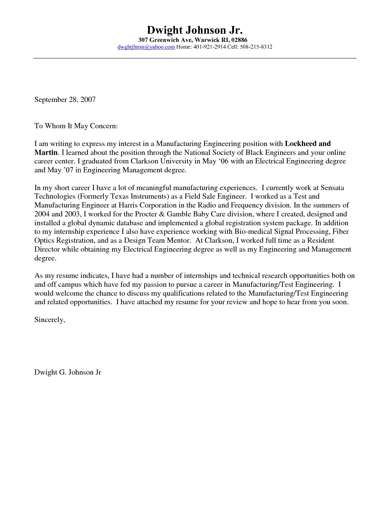 engineering internship cover letter on 23 engineering cover letter examples cover letter example letter example cover letter for resume