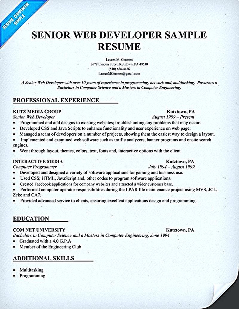 web developer resume pdf on web developer resume sample and tips web developer resume resume job resume examples