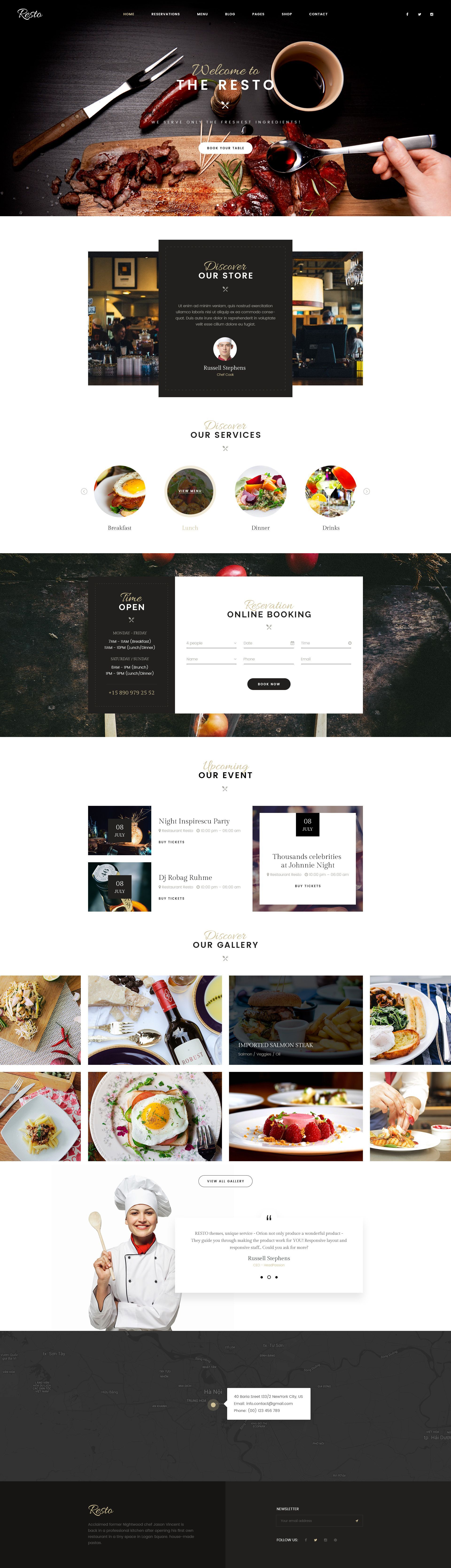 introduction on fast food on 1 introduction resto multipurpose restaurant cafe psd template is an attractive and easy t restaurant website design food web design website design layout