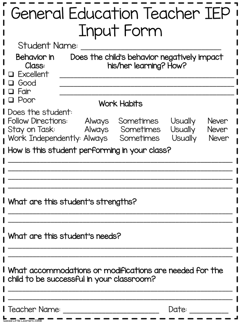 gen ed teacher iep input form pdf iep classroom behavior management special education teacher accomplishments of special ed teacher on gen ed teacher iep input form pdf iep classroom behavior management special education teacher