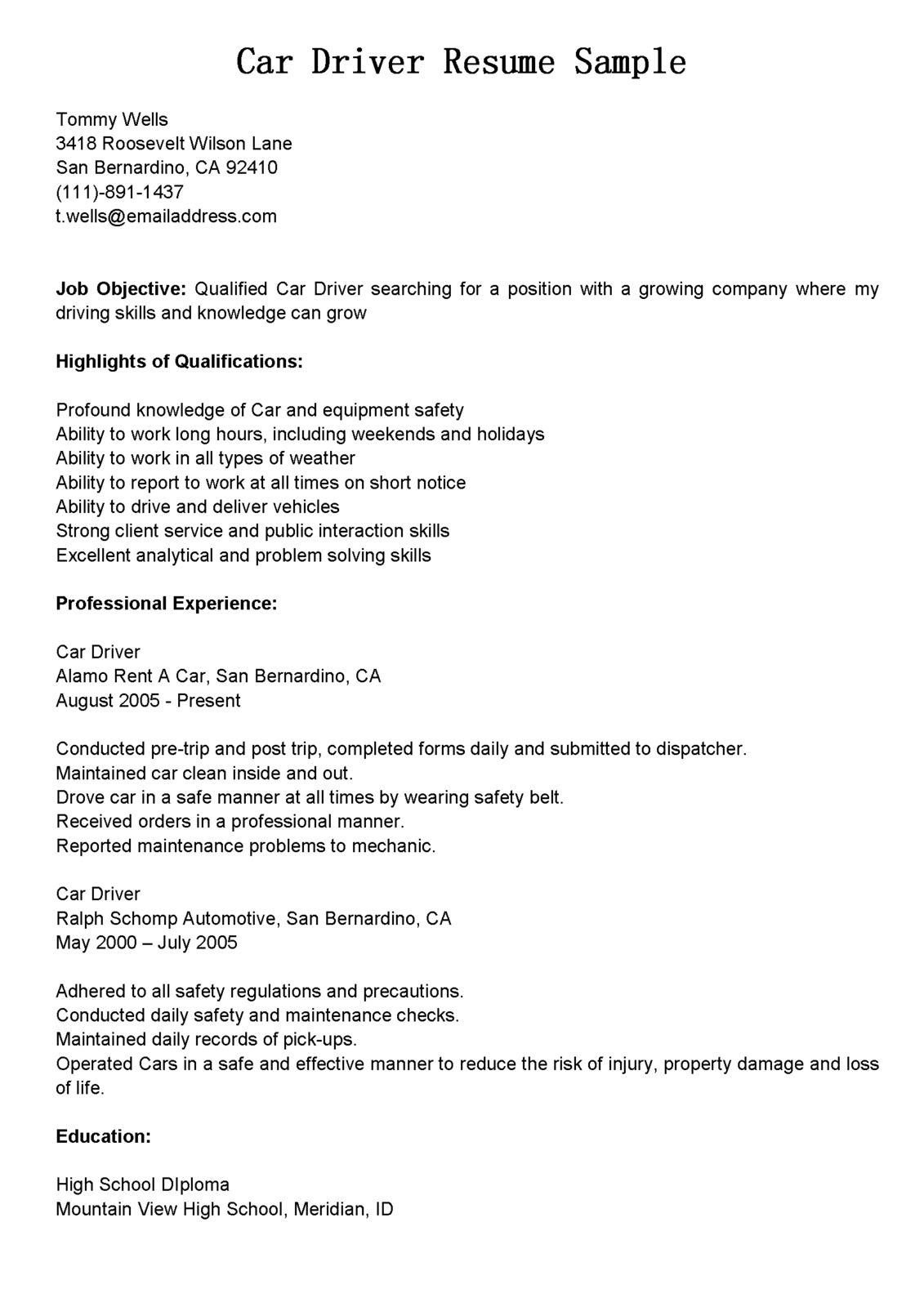truck driver resume word on cdl class b resume examples resume examples good objective for resume driver job resume