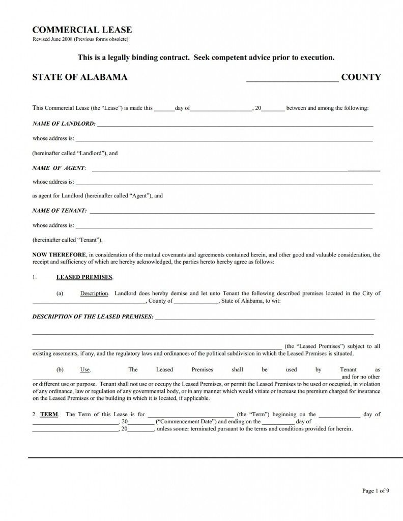 commercial leasing agent on commercial lease agreement free printable documents lease agreement lease agreement free printable lease