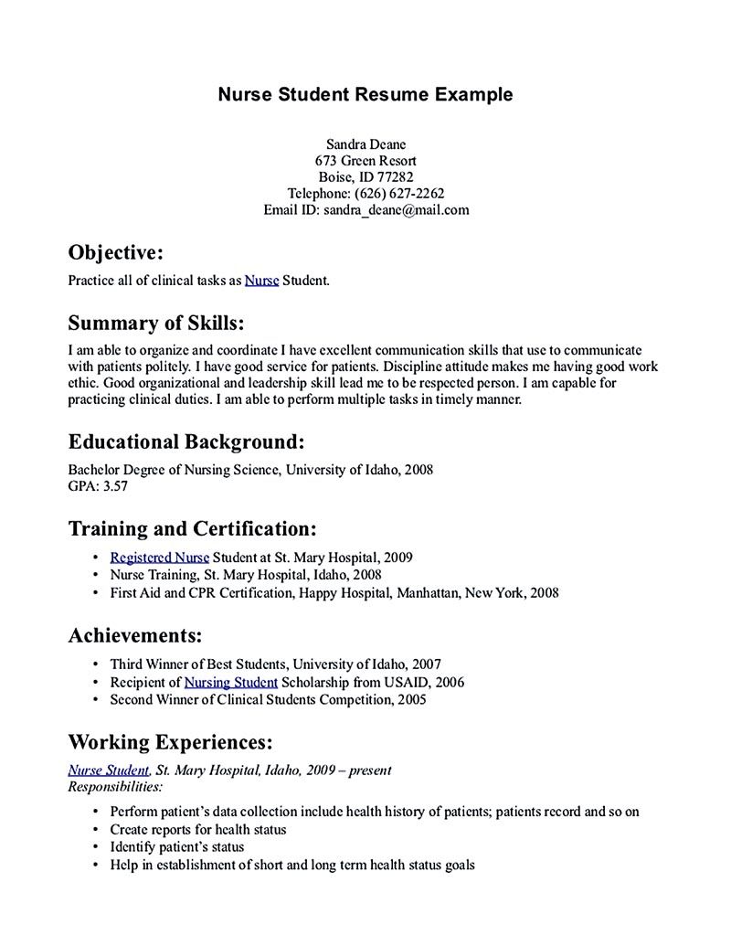 good summary for resume for students on nursing student resume samples and tips student nurse resume registered nurse resume nursing resume template