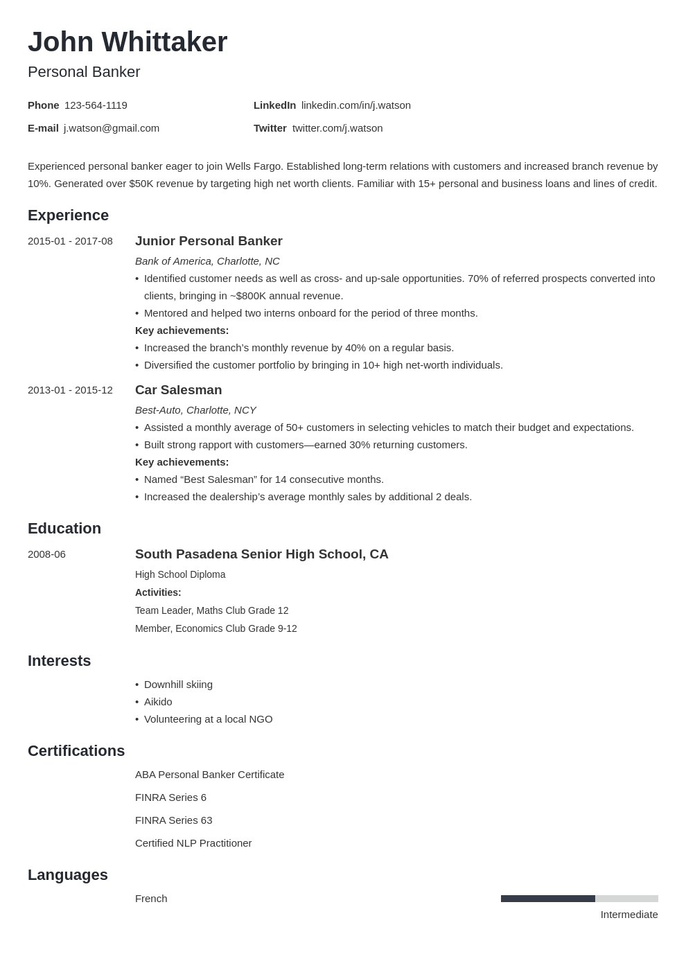 personal banker education on personal banker resume example template minimo resume examples guided writing job resume examples