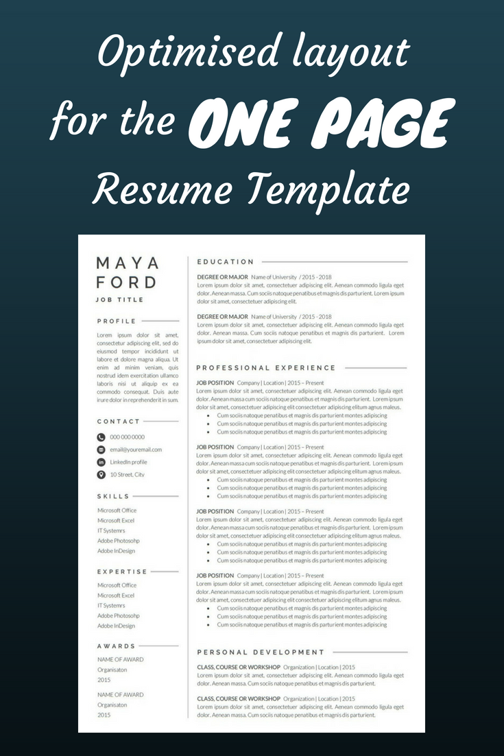 how to write a one page resume on this is our one page resume template we carefully crafted the optimised layout for the 1 page resume tem one page resume template job resume one page resume
