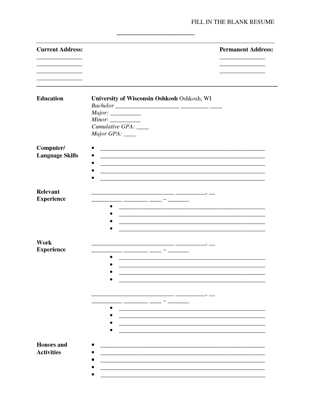 fill in blank resume form fill in the blank sample resume free printable resume free printable resume templates cv template download resume fill in the blank pdf on fill in blank resume form fill in the blank sample resume free printable resume free printable resume templates cv template download
