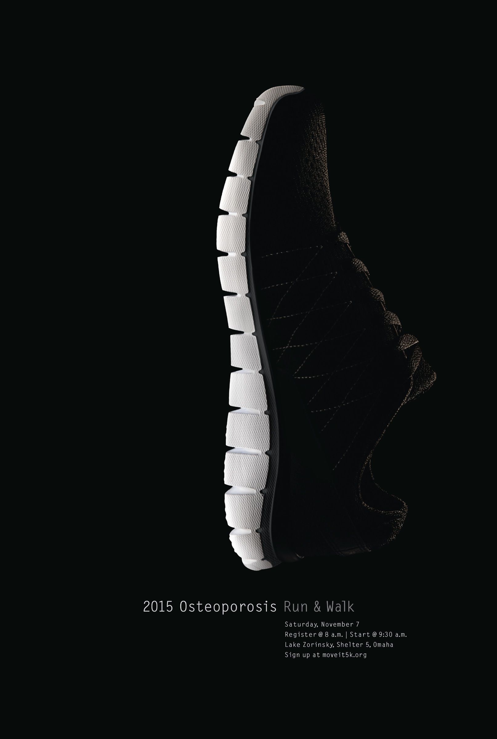 art director agency on osteoporosis run walk spine desain