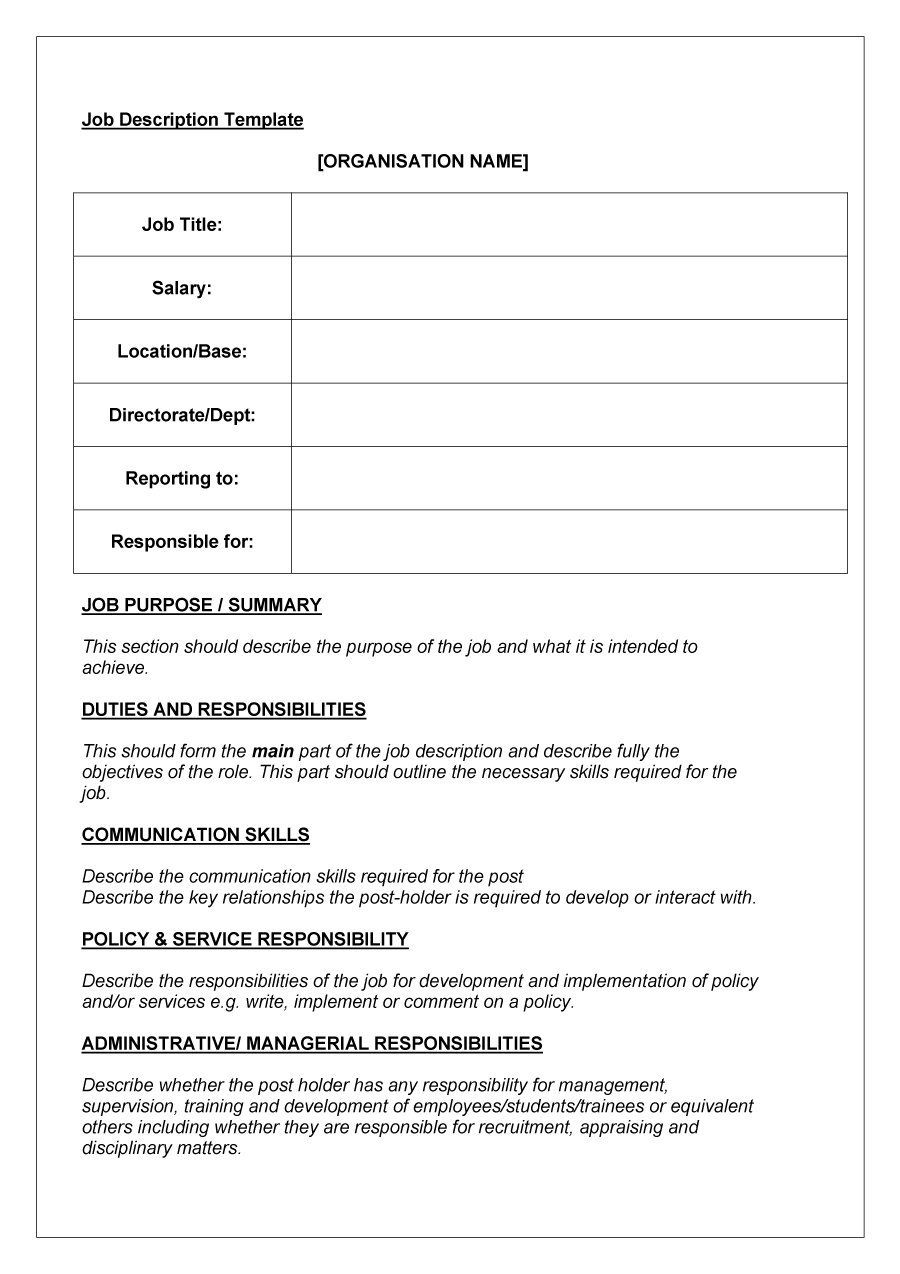 job description templates on 47 job description templates examples á templatelab for job descriptions template word best professional templates