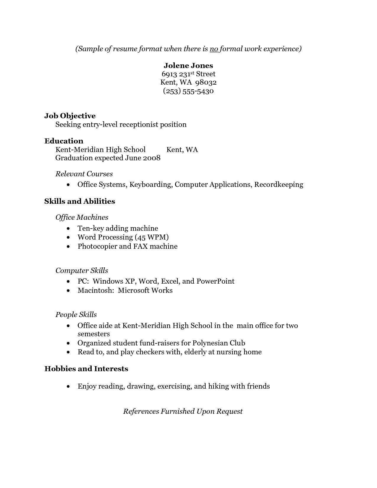 creating a resume for a teenager on pin on resume templates 2019