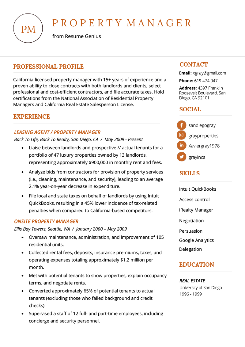 property manager resume example writing tips resume genius manager resume resume examples property management licensed insurance agent job description for resume on property manager resume example writing tips resume genius manager resume resume examples property management