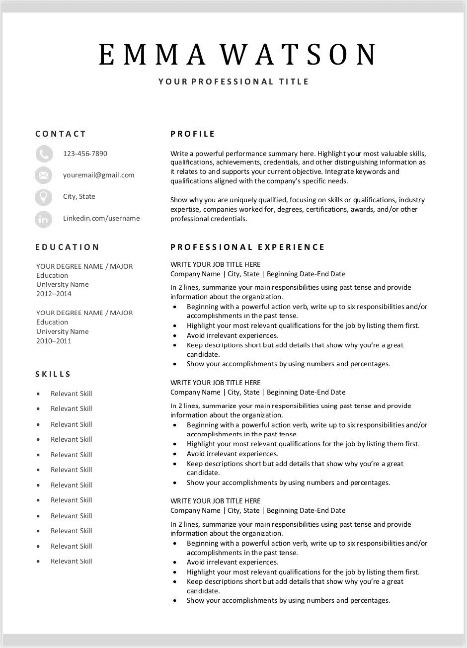 free bullet point resume templates on download a free resume template in microsoft word format and adjust it to your needs downloadable resume template modern resume template simple resume template