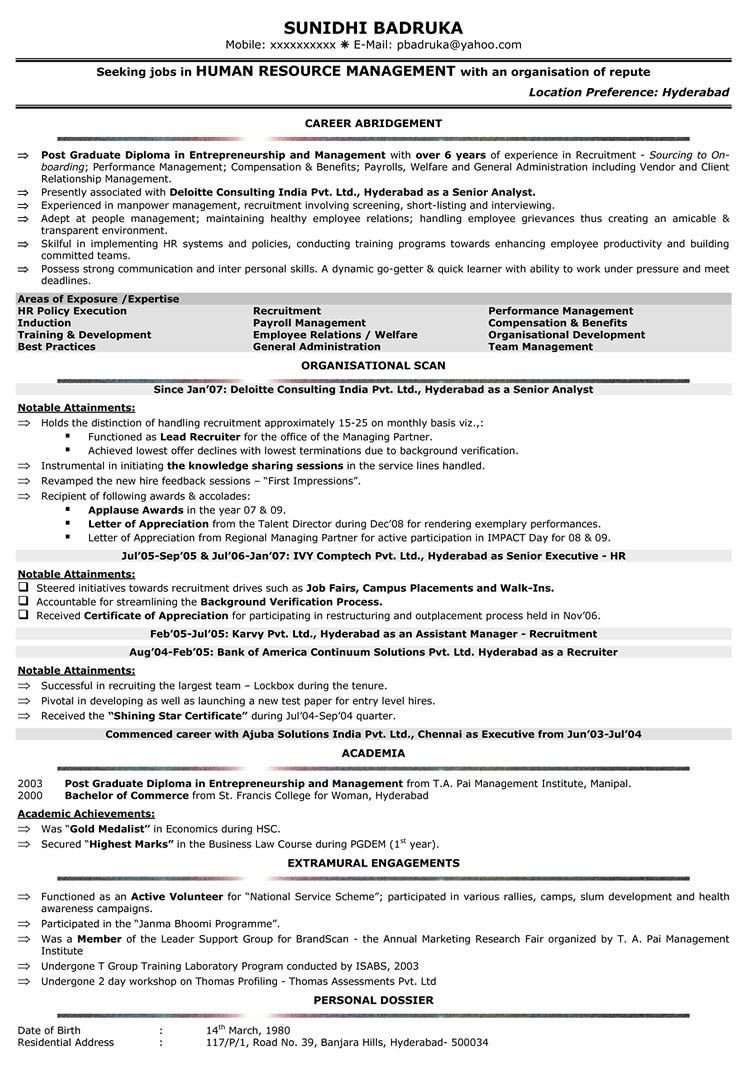 pin on 3 resume format resume for hr manager examples on pin on 3 resume format