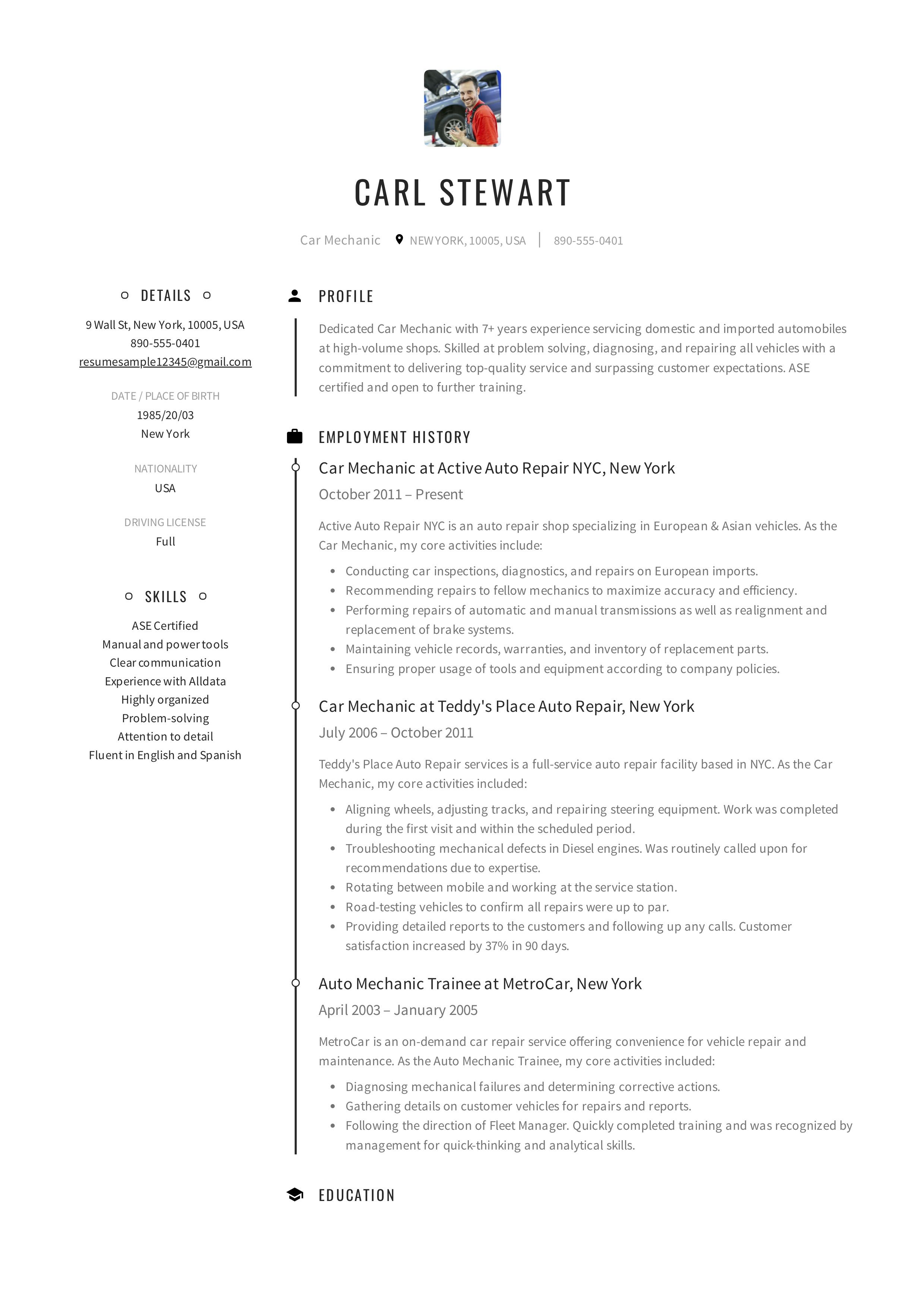 personal caregiver resume sample on free car mechanic resume sample template example cv resume objective examples resume template word resume template