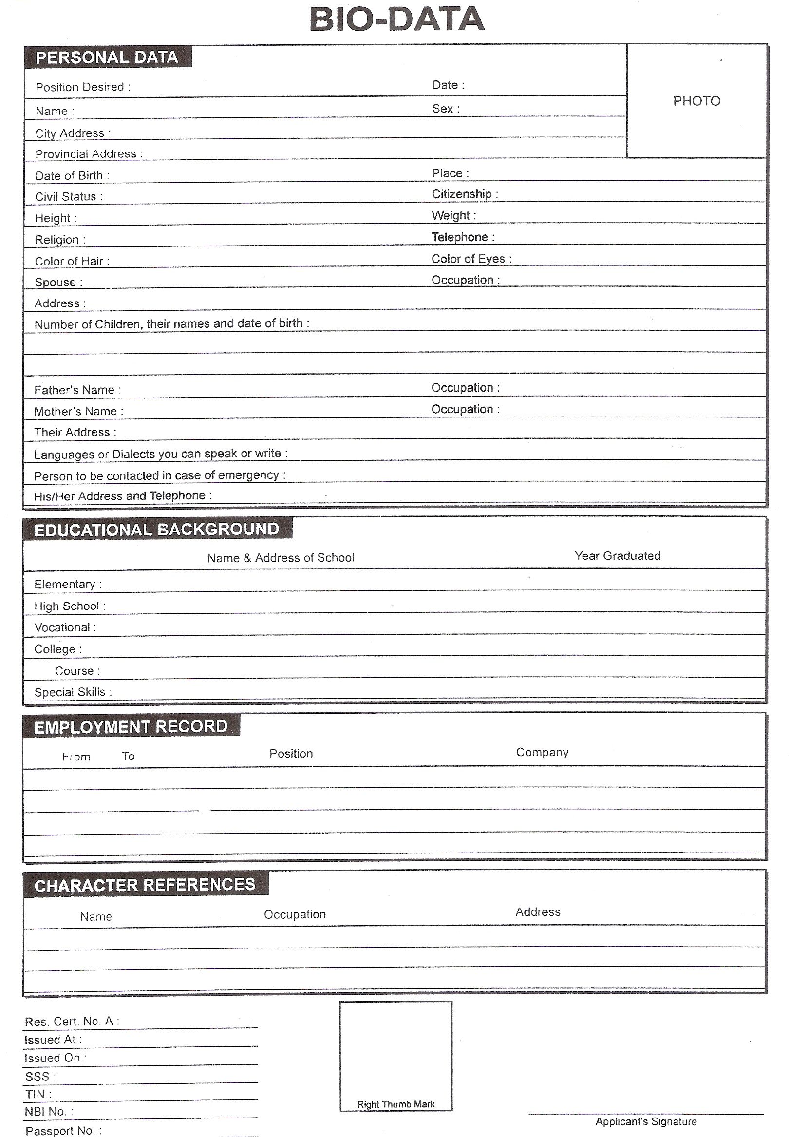 free resume forms on download free blank resume forms pdf biodata format resume form biodata format download