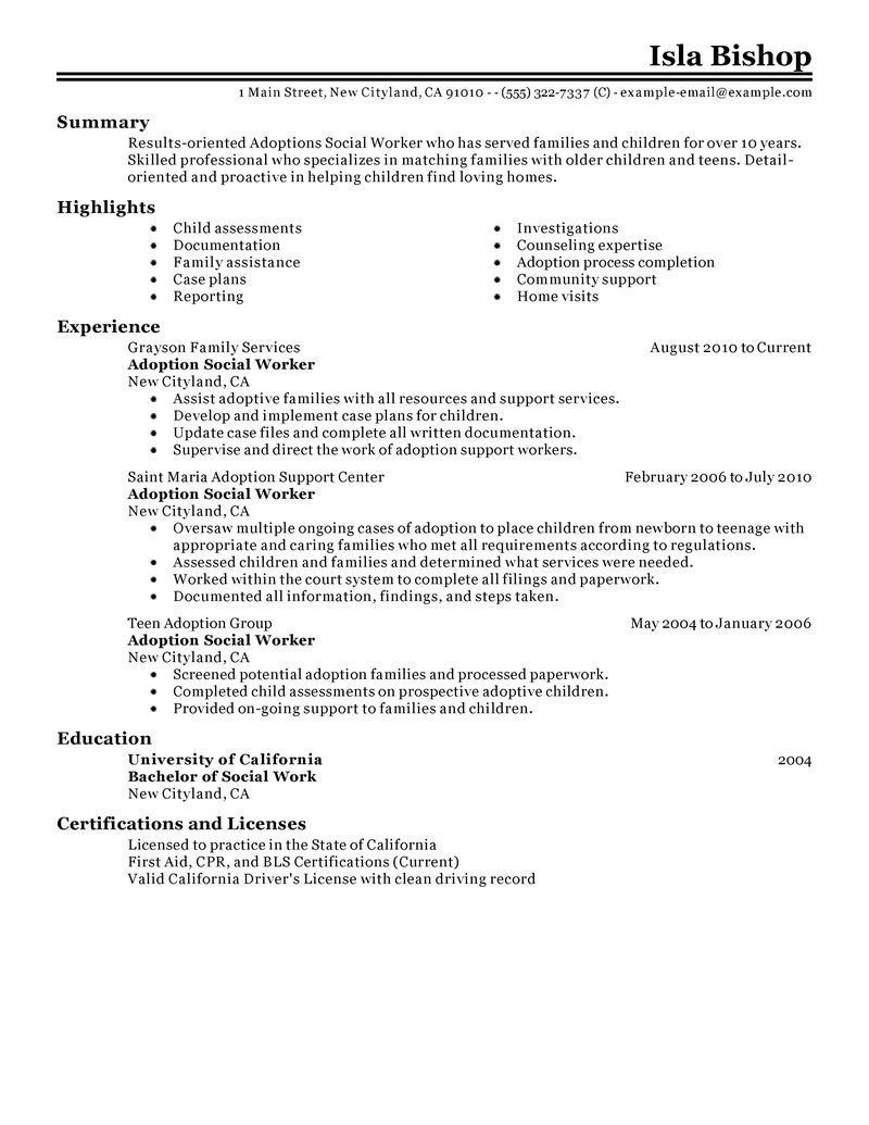 clinical social worker resume sample on resume for social work famous best adoptions social worker resume example of 36 cool and el resume cover letter examples resume examples adoption social worker