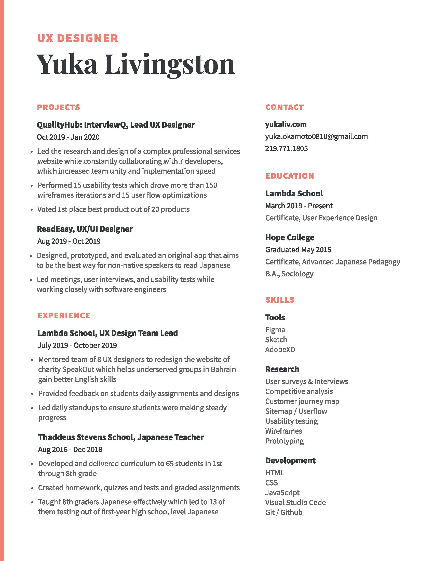 cv ux designer japanese language learning reading skills usability testing ux research assistant on cv ux designer japanese language learning reading skills usability testing