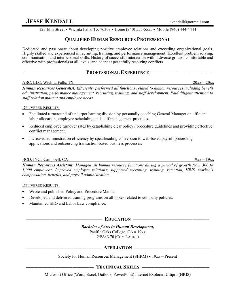pin on interviewing101 resume for hr manager examples on pin on interviewing101