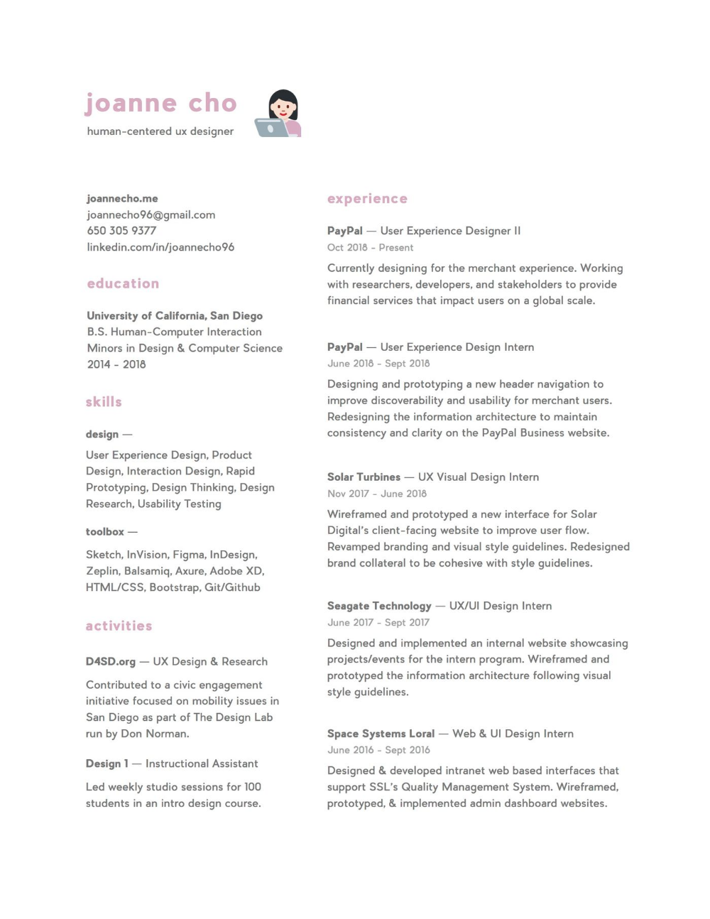 bestfolios joanne cho education skills resume resume design ux research assistant on bestfolios joanne cho education skills resume resume design