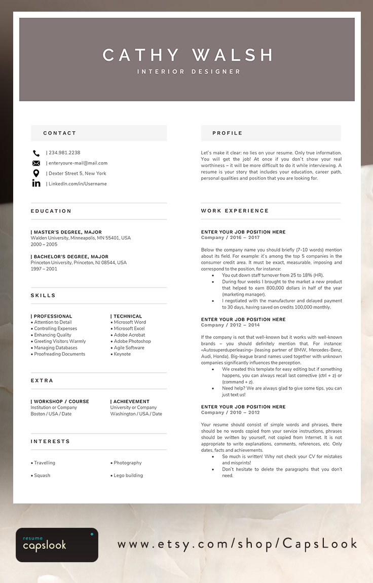 best 1 page resume on 1 page resume template modern and professional cv template format for any job great layout design word easy resume resume template resume design creative