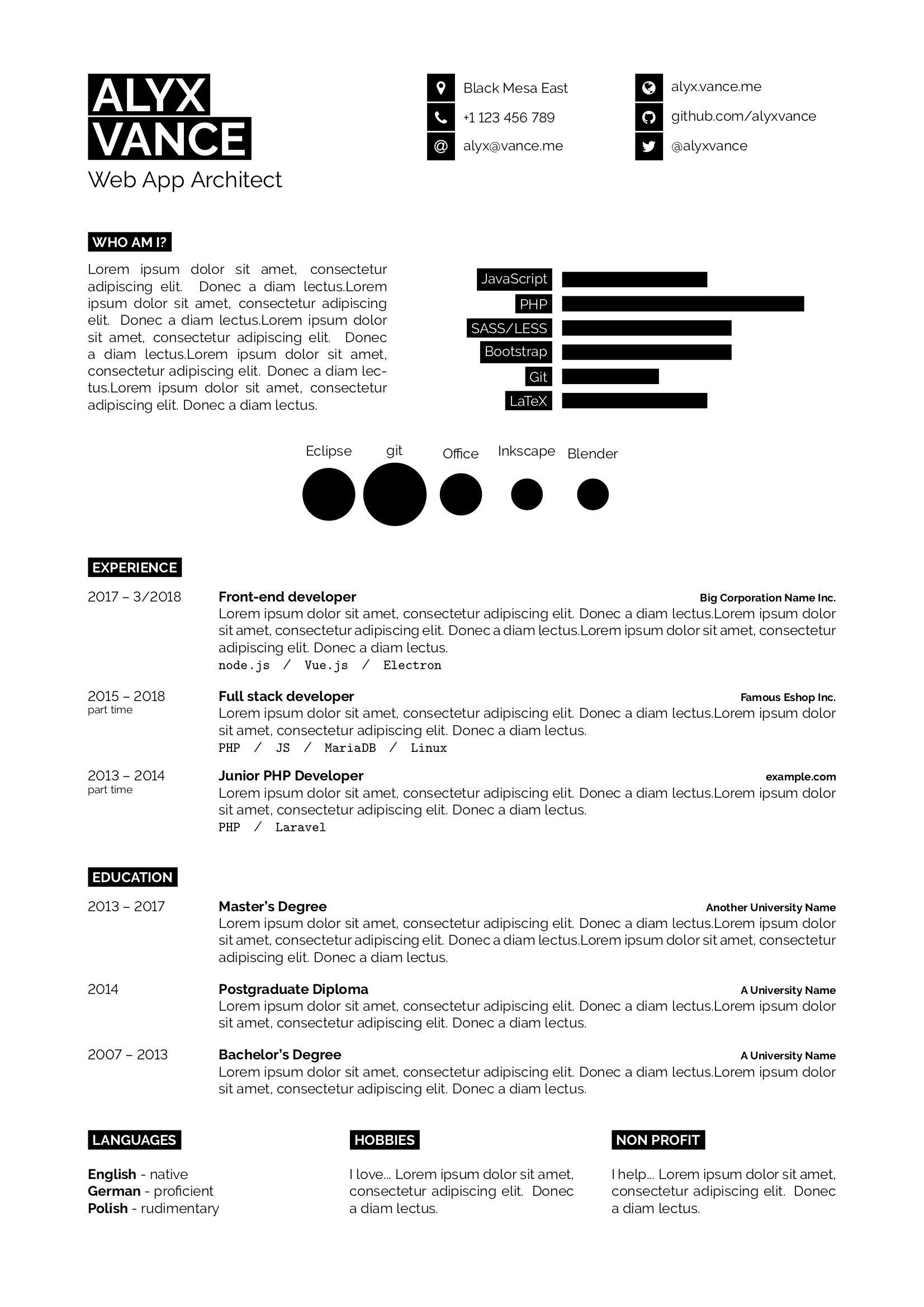 software developer cv template free on pin on college resume