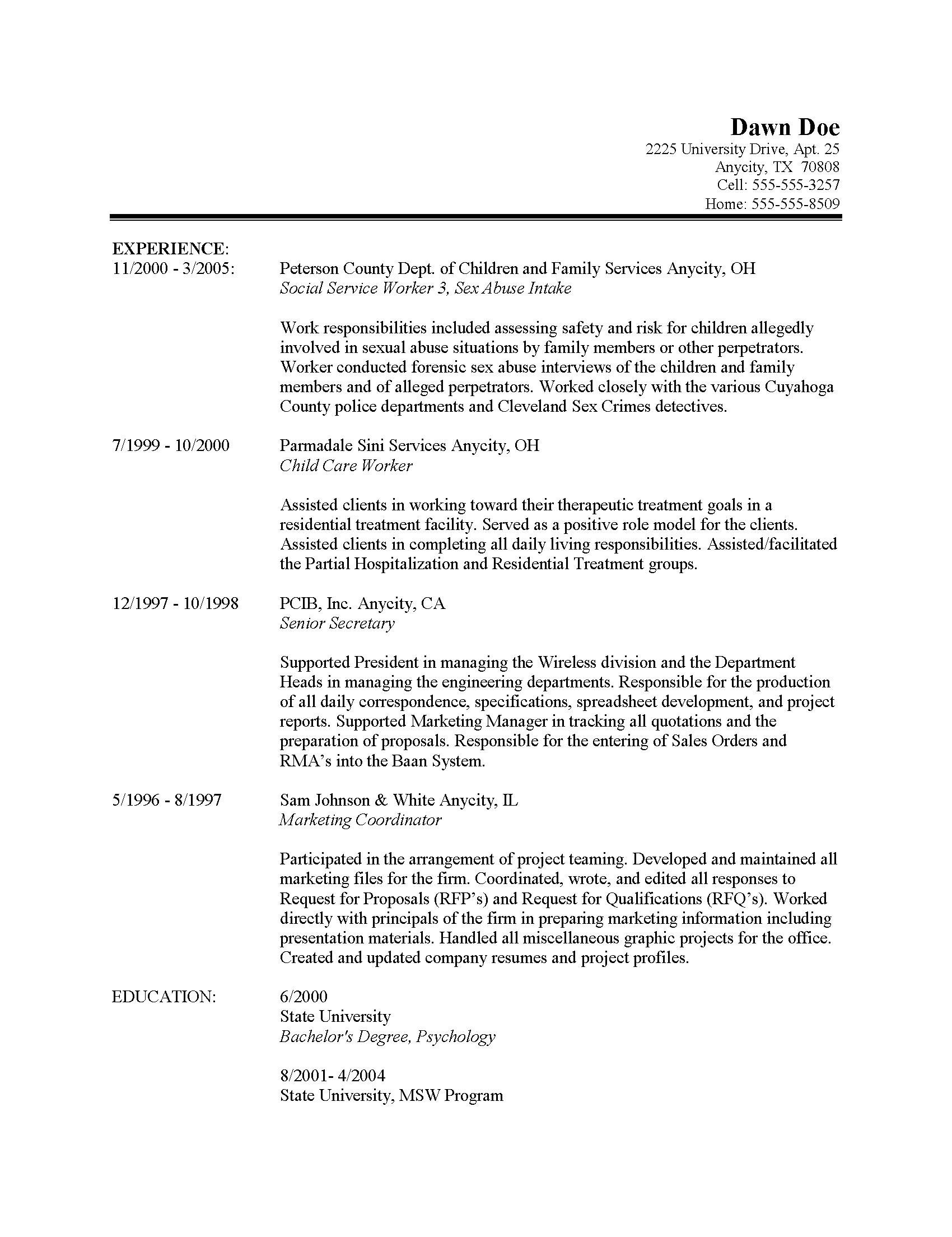 av resume social work resume templates on av resume