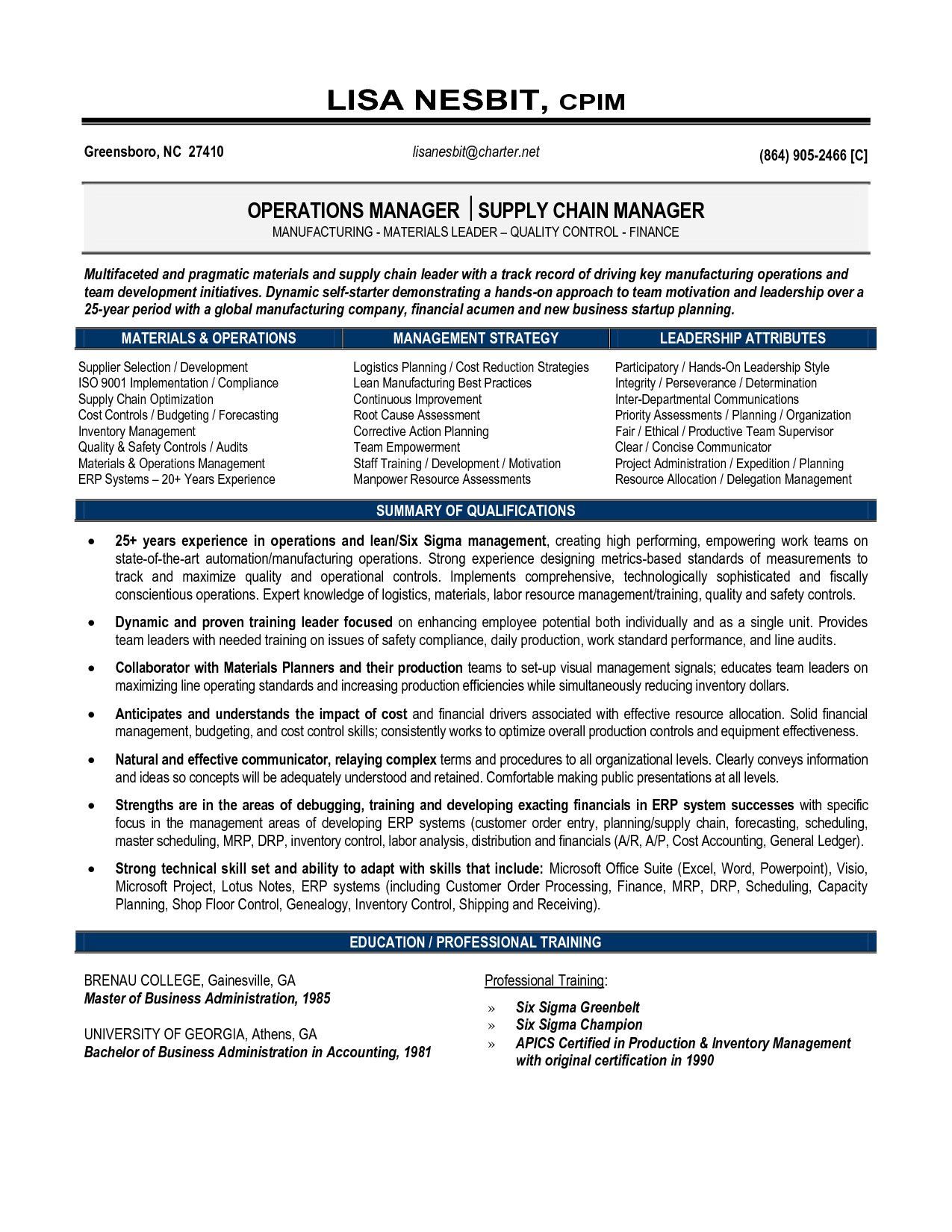warehouse manager resume sample on supply chain manager resume resume senior operations manager senior manager operations operations management logistics management resume examples