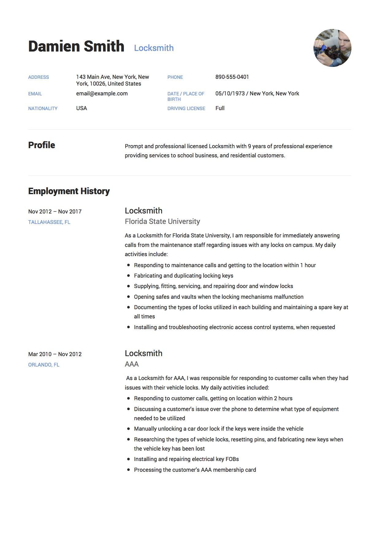 locksmith resume example resume examples resume template examples guided writing how to properly make a resume on locksmith resume example resume examples resume template examples guided writing