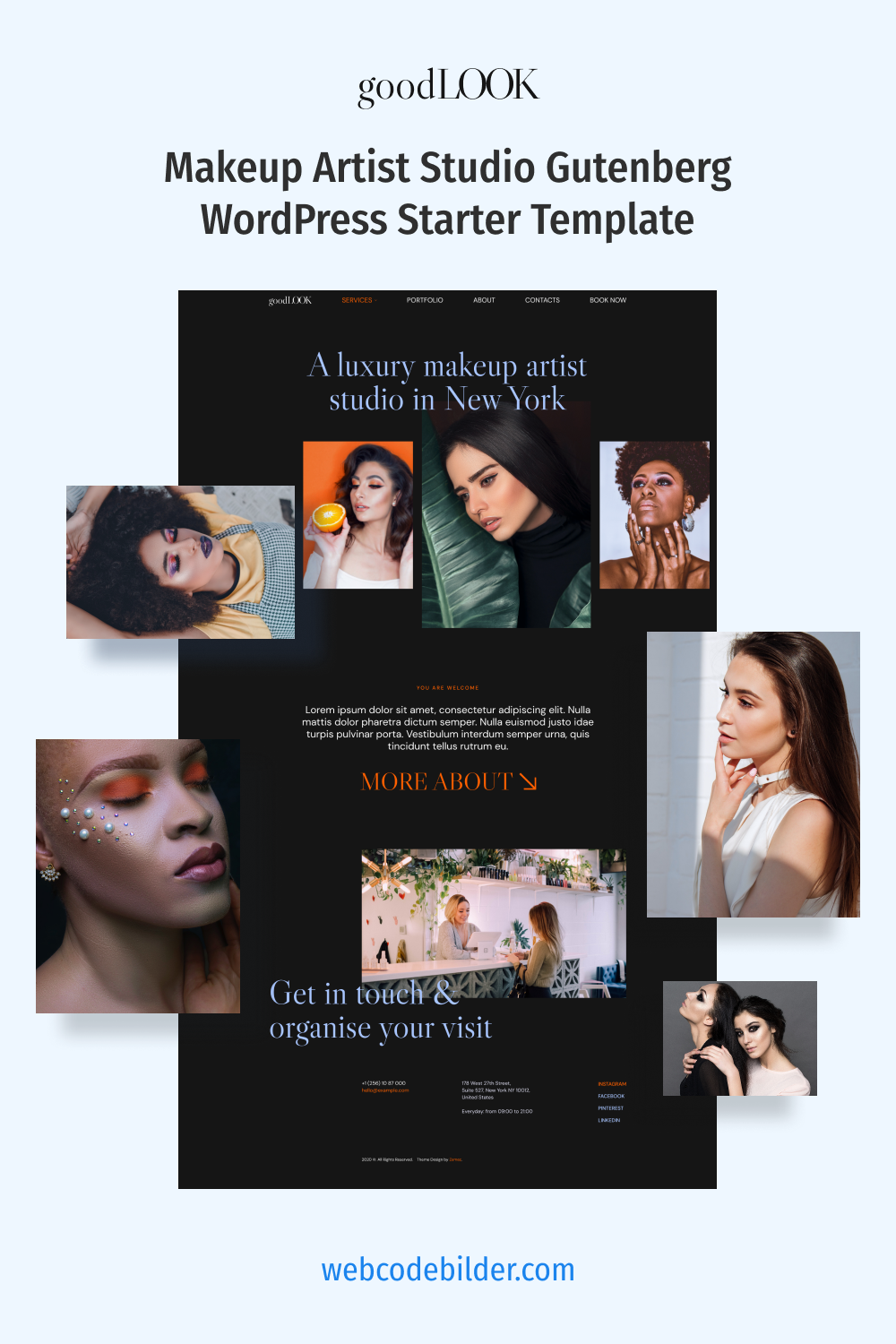 makeup artist website on goodlook makeup artist studio gutenberg wordpress starter template wordpress website design wordpress blog layout