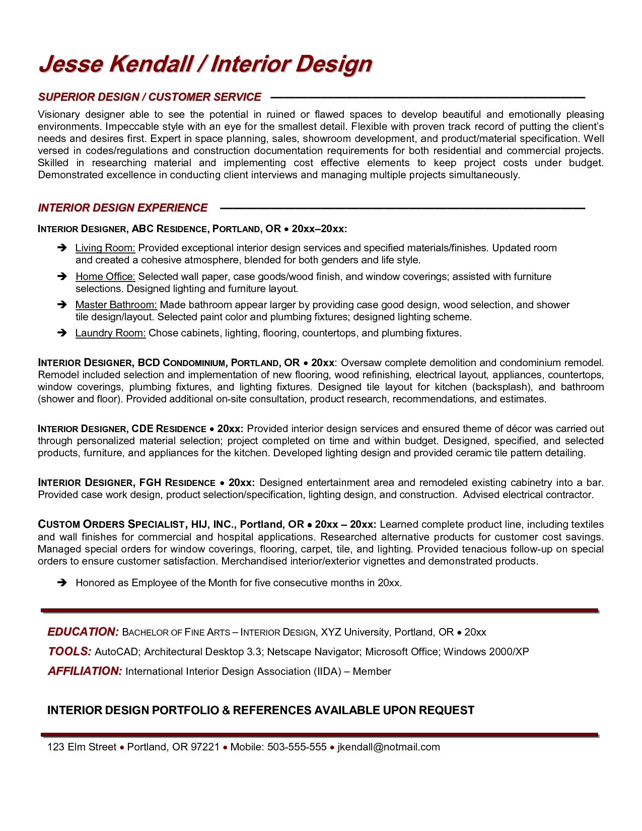 best interior design resume templates on interior design resume sample designer resumes