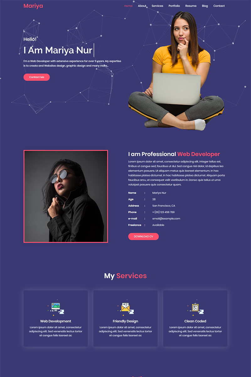 mariya personal portfolio landing page template 98142 ad portfolio landing mariya portfolio website design portfolio web design portfolio website layout personal resume website examples on mariya personal portfolio landing page template 98142 ad portfolio landing mariya portfolio website design portfolio web design portfolio website layout