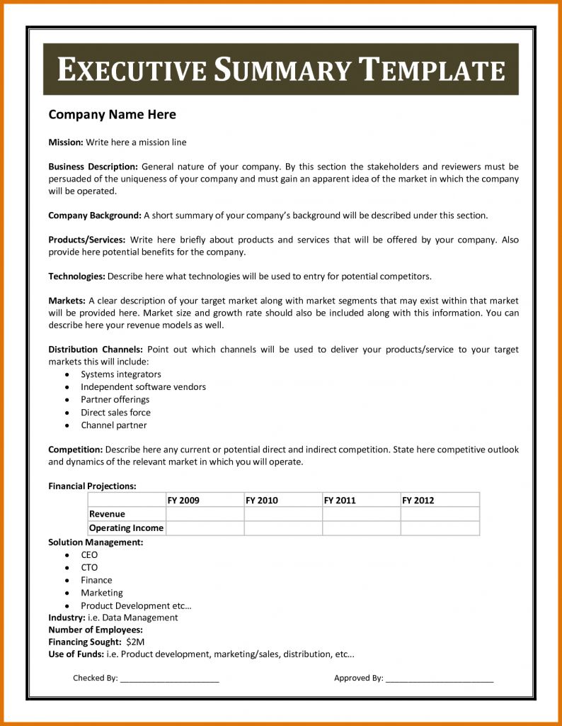 examples of executive summary on pin on best sample template