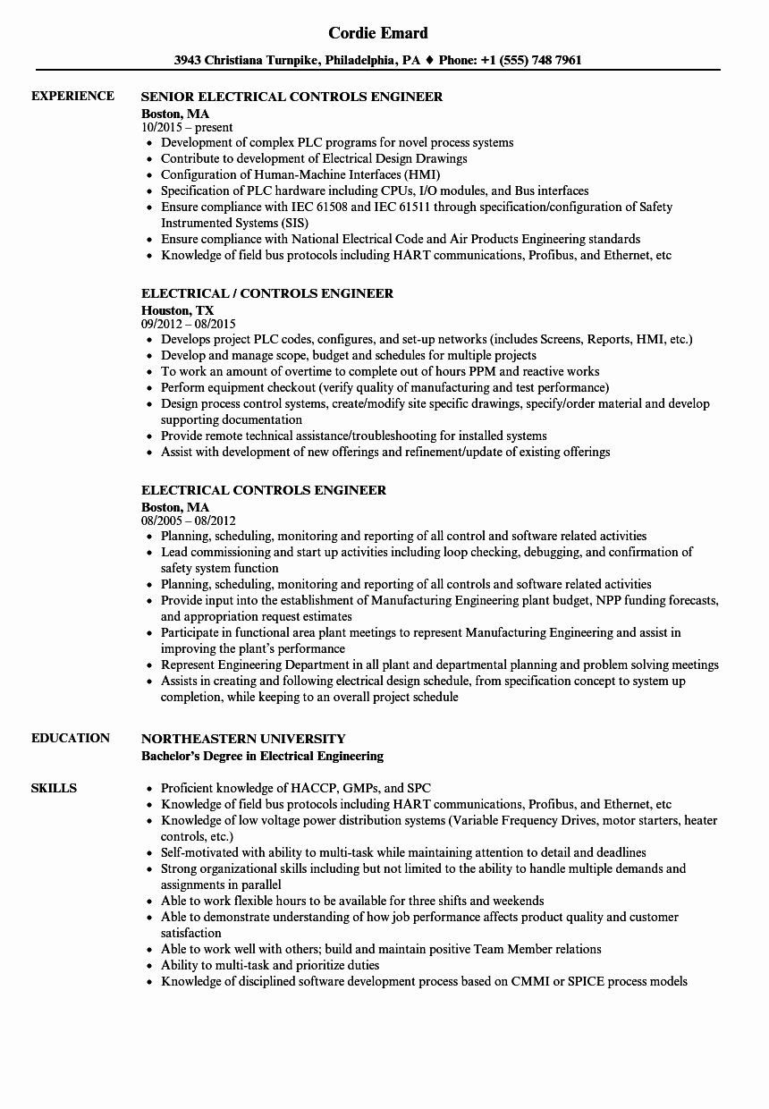 electrical engineer resume format on electrical engineer resume sample beautiful electrical controls engineer resume samples resume examples engineering resume resume cover letter examples