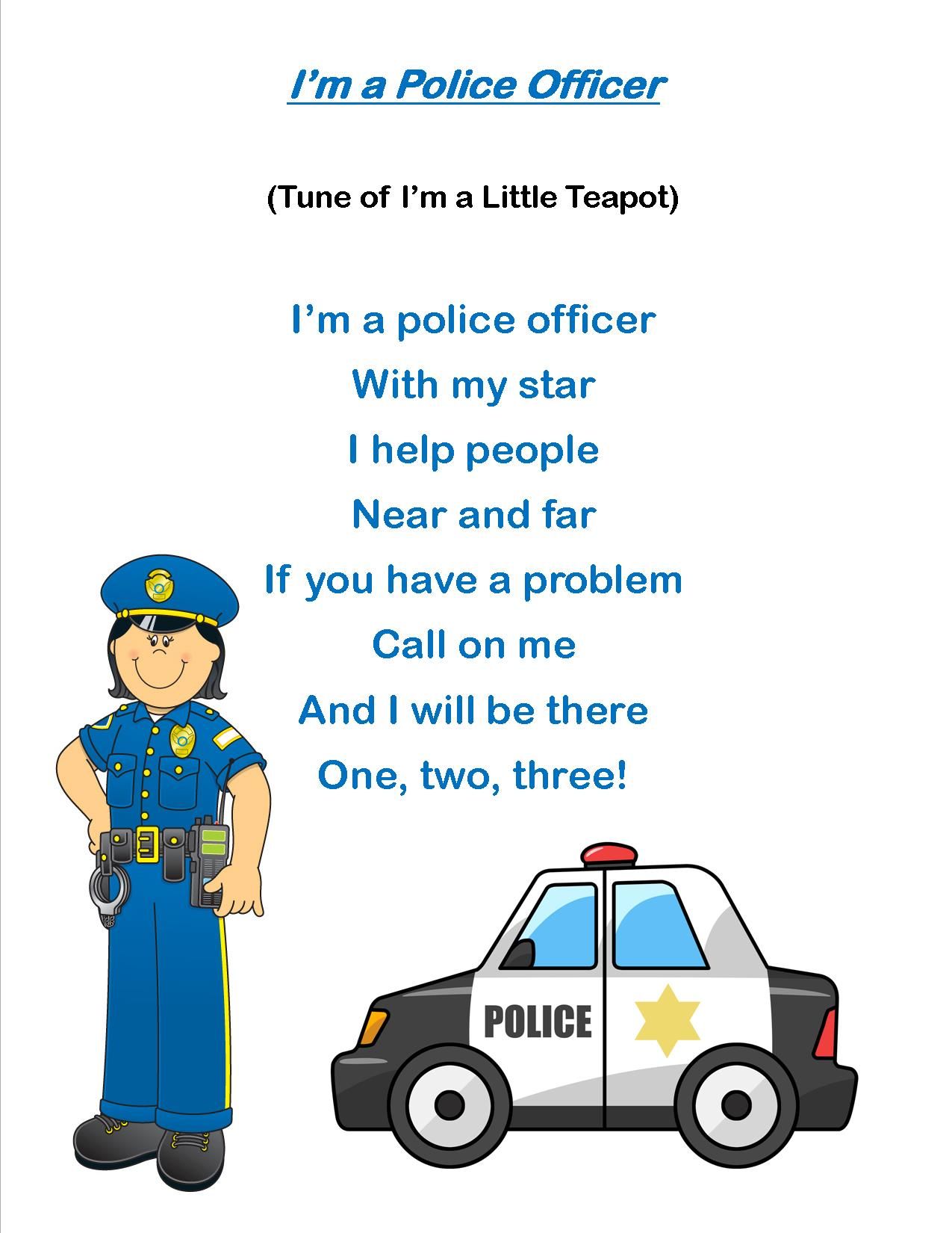 how to be a police on police man poem community helpers preschool community helper lesson community helpers