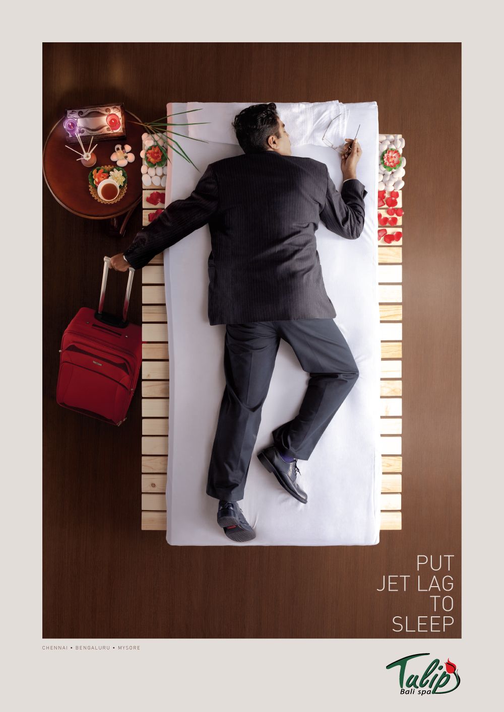 art director agency on tulip bali spa put stress to sleep spa advertising advertising design bali spa