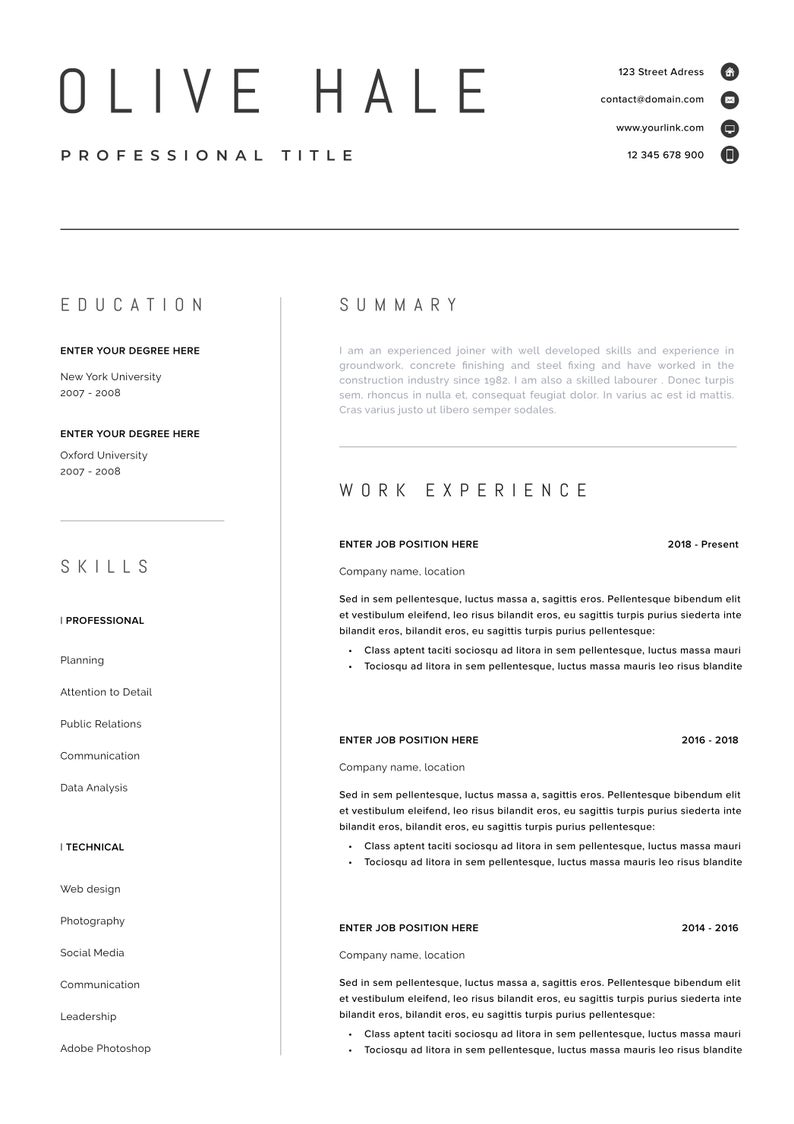 one page resume builder on professional resume template clean modern resume template etsy in 2021 resume template professional modern resume template good resume examples