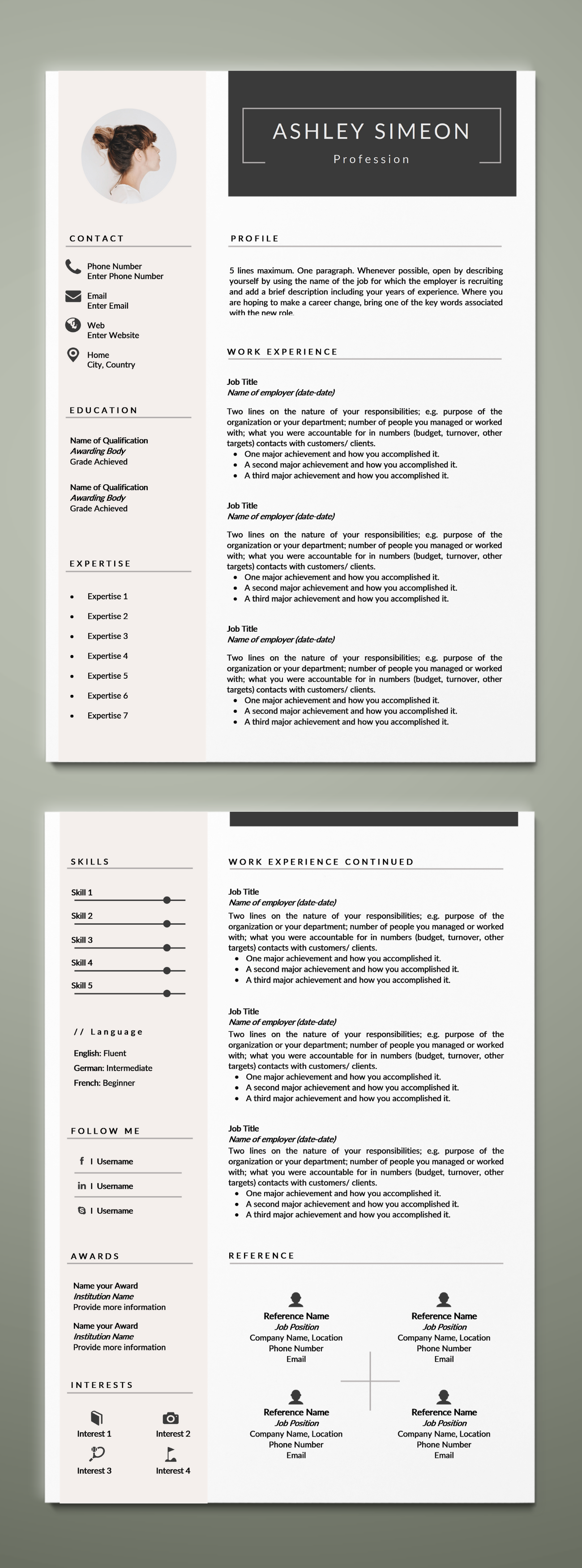 can a resume be 2 pages on minimalist resume 2 page resume template cv template etsy interior design resume template resume design resume template free