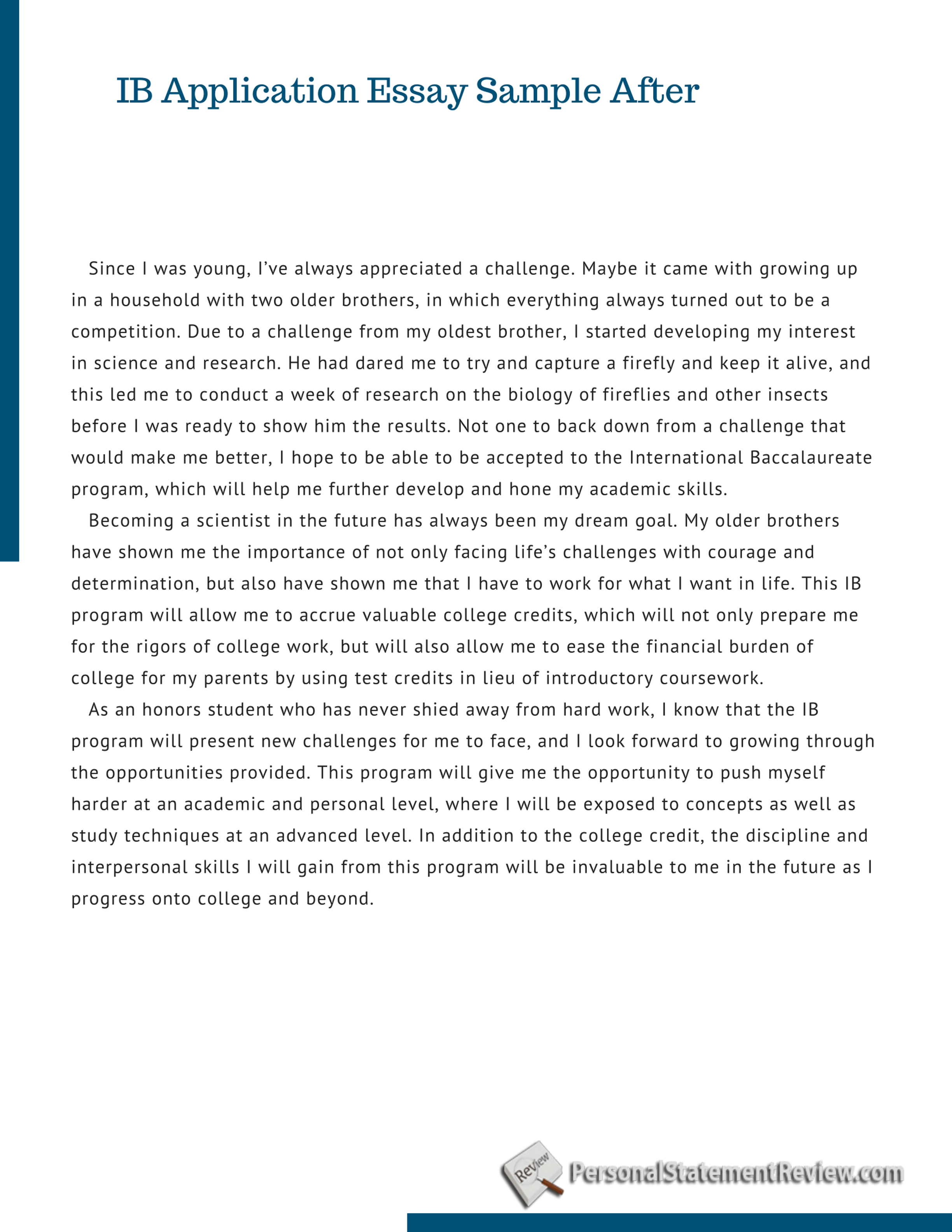 resume personal statement sample on pin on ib application essay sample after