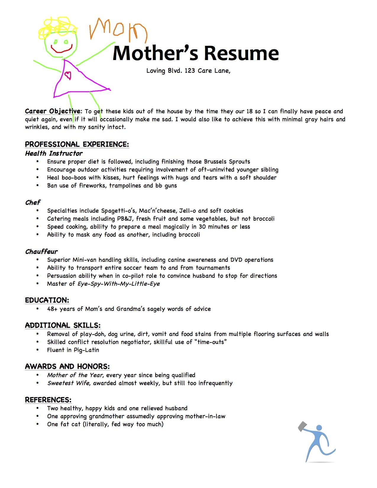 stay at home mother resume on mother s day resume resumecompanion com love mom resume all about mom